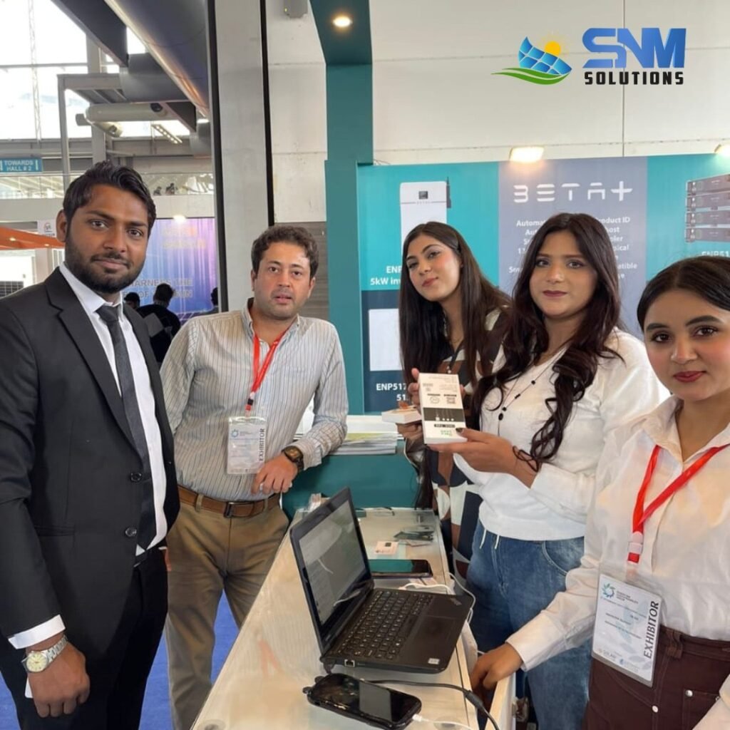 SNM Solutions team at a solar exhibition booth